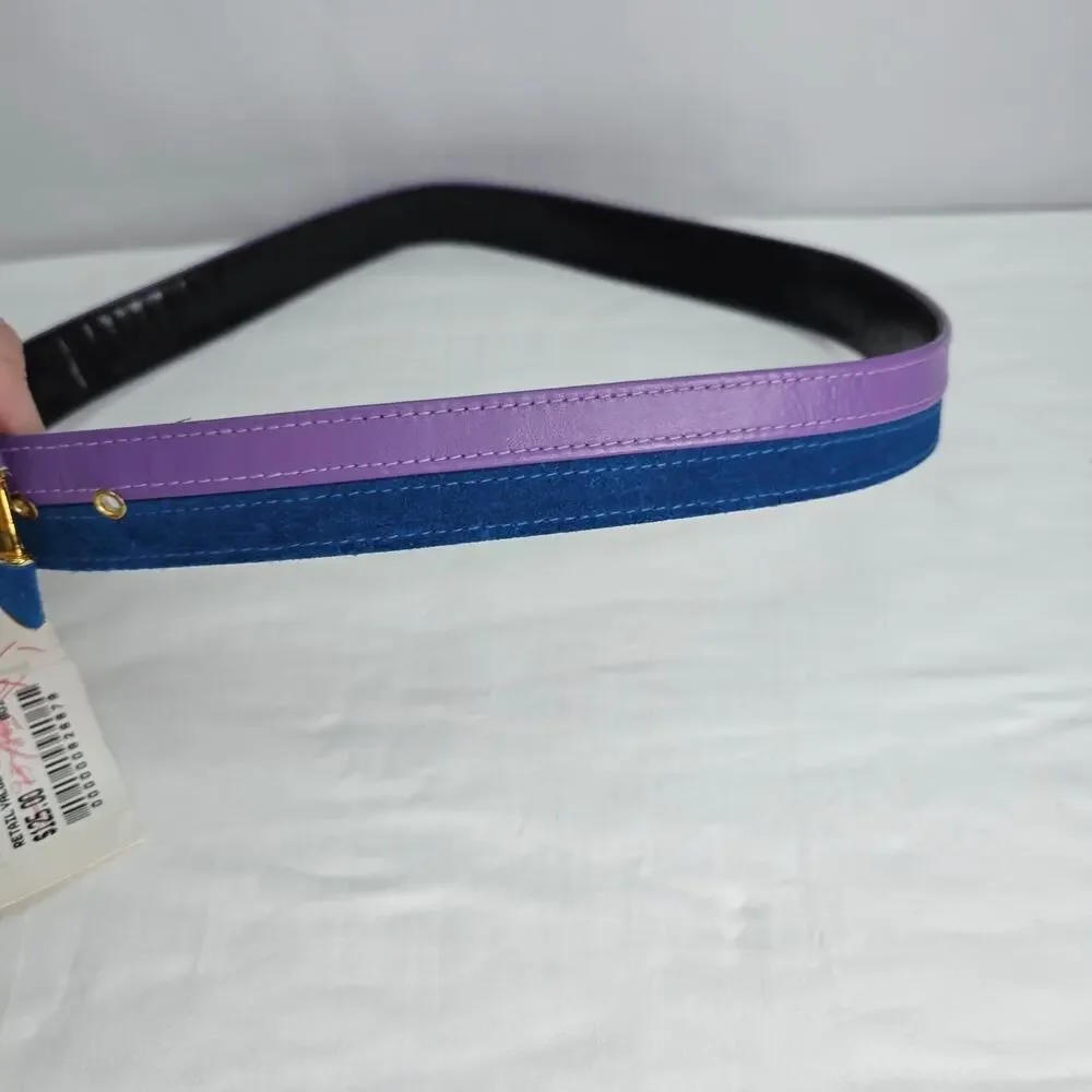 Vintage 80's Color Block Belt Women's XL Retro Colorful Statement Y2K